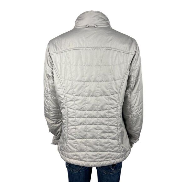 Eddie Bauer Lightweight Packable Womens Puffer Jacket Medium Gray Zip - Picture 3 of 9